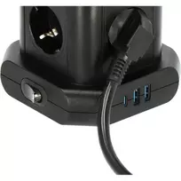 ilgintuva su rite - Buitinis ilgintuvas-stovas Brennenstuhl, 8 vietų, 3 USB, 2 m, Juodas (Black) - 2 nuotrauka