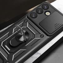 galaxy ring ziedas - Hybrid Armor Camshield with Camera Cover and Metal Ring for Samsung Galaxy S25 - Black - 2 nuotrauka