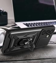 galaxy ring ziedas - Hybrid Armor Camshield with Camera Cover and Metal Ring for Samsung Galaxy S25 - Black - 3 nuotrauka