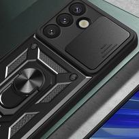 galaxy ring ziedas - Hybrid Armor Camshield with Camera Cover and Metal Ring for Samsung Galaxy S25 - Black - 5 nuotrauka