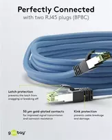 tinklo kabelis 2m - Goobay CAT 8.1 Patchkabel, S/FTP (PiMF), Blau, 2 m - 3 nuotrauka