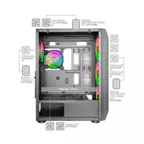 tower fan - Mars Gaming Mars Gaming MCKX kompiuterio korpusas Tower Juoda - 4 nuotrauka