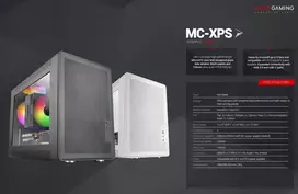 zaidimai pc - Stacionarus kompiuteris Mars Gaming MCXPSW mATX itin kompaktiškas žaidimų kompiuterio korpusas su tinklelio ir stiklo panele - 4 nuotrauka