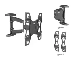 televizoriai 30 - Multibrackets TV Wall Mount 32-50" Black - 3 nuotrauka