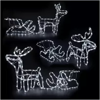Kalėdų dekoracija elniai ir rogės, 120 cm, LED šviečianti dekoracija