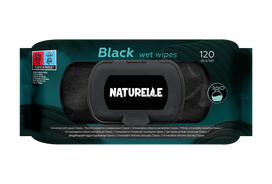 NATURELLE drėgnos servetėlės CLASSIC Juodos, 120 vnt