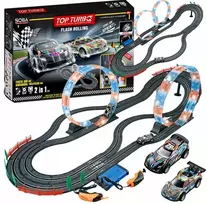 Carrera GO!!! Lenktynių trasa 600 cm, 2 automobiliai, šviečiančios kilpos (1:43)