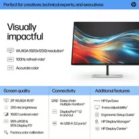 monitorius 24 coliu - HP Series 7 Pro 24" WUXGA Monitorius 724Pn - 8 nuotrauka