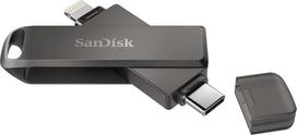 usb c atmintukas 128 - Sandisk 128GB iXpand Luxe U3 type C + Lightning Black - 5 nuotrauka