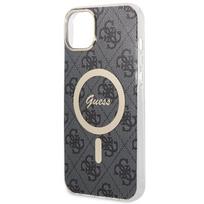 iphone 13 14 dekliukai - Guess iPhone 14 Dėklas + Įkroviklis 4G Print MagSafe Juodas (Black) - 2 nuotrauka