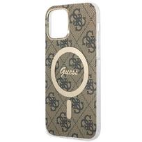 magsafe belaidis - Apple iPhone 12 / 12 PRO Guess dėklas 4G Print MagSafe   Belaidis Įkroviklis (GUBPP13XH4EACSP) rudos spalvos - 2 nuotrauka