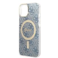apple iphone 15 plus - Apple iPhone 14 Plus Guess dėklas 4G Print MagSafe   Belaidis Įkroviklis (GUBPP14SH4EACSW) mėlynos spalvos - 2 nuotrauka
