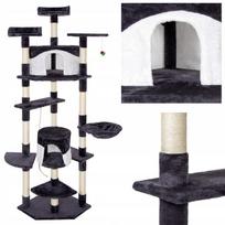 senukai.lt gultai - Kačių draskyklė Springos Multi-Level Cat House, 50 cm x 50 cm x 203 cm, balta sp./pilka sp. - 3 nuotrauka