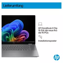 hp omnibook 5 16 - HP OmniBook X Flip 16-ar0153ng, Ryzen AI 5 340, 16 GB, 512 GB, 16", Touch, Silver (Sidabrinis) - 3 nuotrauka