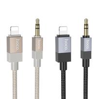 3.5 mm jack - Hoco UPA32A Lightning to 3.5 mm AUX kabelis 1m Juodas (Black) - 3 nuotrauka