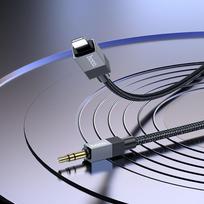3.5 mm jack - Hoco UPA32A Lightning to 3.5 mm AUX kabelis 1m Juodas (Black) - 4 nuotrauka