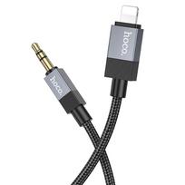 3.5 mm jack - Hoco UPA32A Lightning to 3.5 mm AUX kabelis 1m Juodas (Black) - 6 nuotrauka