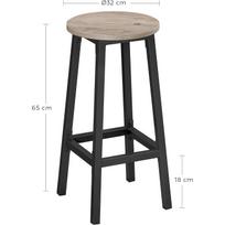kede songmics - Industrinio stiliaus baro kėdės, 2 vnt - 2 nuotrauka