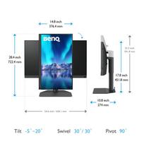 qhd monitorius - BenQ SW272QN 27", IPS, QHD, 60Hz, HDMI, USB-C (90W) - 6 nuotrauka