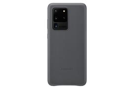 telefonas samsung s20 galaxy - Samsung Leather Back Case For Samsung Galaxy S20 Ultra Gray - 2 nuotrauka