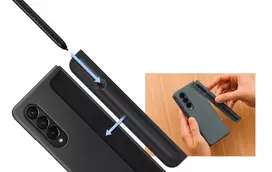 s pen - Samsung "Standing Cover with Pen for Galaxy Z Fold 4" Sand - 3 nuotrauka