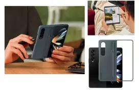 s pen - Samsung "Standing Cover with Pen for Galaxy Z Fold 4" Sand - 4 nuotrauka