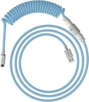 klaviaturos laidas coiled - HP HyperX USB-C Coiled Cable Light Blue | 6J680AA - 2 nuotrauka