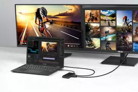 usb c laidas 4k - Asus Dual 4K USB-C Dock DC201 Vielinis USB 3.2 Gen 2 (3.1 Gen 2) Type-C Juodas (Black) - 5 nuotrauka
