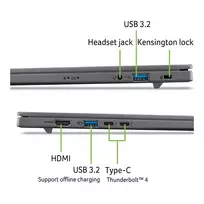 acer laptop 16gb - Acer Aspire 16 AI OLED A16-I71M-735R, Core Ultra 7 355, 16 GB, 512 GB, 16", Steel Gray (Pilkas) - 8 nuotrauka