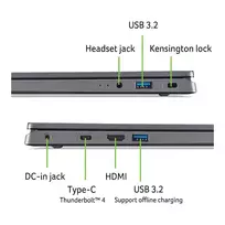 1tb nesiojamas ssd - Acer Aspire 17 A17-51M-998V, Core 9 270H, 32 GB, 1 TB, 17.3", Steel Gray (Pilkas) - 8 nuotrauka