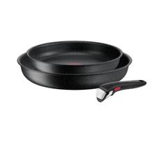 tefal dalys - Tefal Ingenio Black Stone L3999032, 3 dalių keptuvių ir puodų rinkinys - 2 nuotrauka