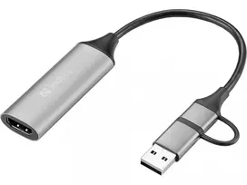 usb type c to hdmi - Sandberg 136-70 HDMI Capture Link to USB-C/A Pilka (Gray) - 3 nuotrauka
