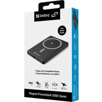 5000 mah powerbank - Sandberg Magnet Powerbank 5000 Saver, 5000mAh, 20W, juodas (black) - 4 nuotrauka