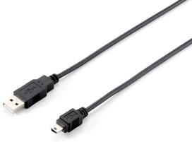usb a to mini b usb laidas - Equip Cable USB to USB-mini Black 1.8m - 2 nuotrauka