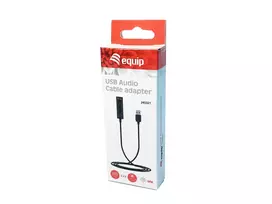 3.5mm male - Equip USB-A į 3.5mm 4-pin Stereo Female garso kabelio adapteris Juodas (Black) - 4 nuotrauka