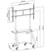 tv laikiklis su stovu - TECHLY Trolley Floor Support TV 60-105in - 3 nuotrauka