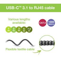 kabelis cat6 ethernet - Techly ICOC U3C-RJ45-010 USB-C į Gigabit Ethernet RJ45 tinklo kabelis 1m Sidabras (Silver) - 6 nuotrauka