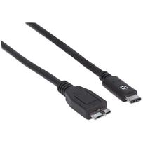 usb c usb b kabelis - Manhattan USB Type-C To Micro USB Type-B Black 1m - 3 nuotrauka