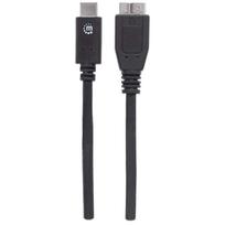 usb c usb b kabelis - Manhattan USB Type-C To Micro USB Type-B Black 1m - 5 nuotrauka