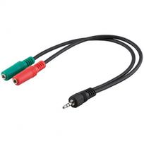 kabelis 3.5mm 2.5mm - Manhattan Cable Jack to Jack x2 Black 0.15m - 2 nuotrauka