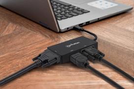 adapteris dvi to hdmi - Manhattan USB-C to HDMI / DVI /VGA - 3 nuotrauka
