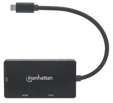adapteris dvi to hdmi - Manhattan USB-C to HDMI / DVI /VGA - 6 nuotrauka