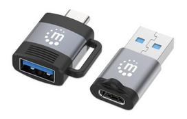 usb a to usb c usb 3.0 - MANHATTAN 2-Piece Set: TYPE-C to USB-A & USB-A to TYPE-C Adapters, 356329 - 2 nuotrauka