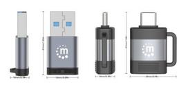 usb a to usb c usb 3.0 - MANHATTAN 2-Piece Set: TYPE-C to USB-A & USB-A to TYPE-C Adapters, 356329 - 6 nuotrauka