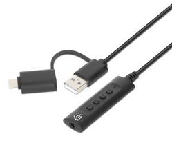 isorine usb garso - Manhattan garso plokštė Manhattan išorinė garso plokštė USB-C/A Audio Stereo 3.5mm TRRS 1m - 2 nuotrauka