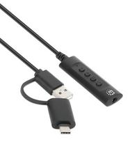 isorine usb garso - Manhattan garso plokštė Manhattan išorinė garso plokštė USB-C/A Audio Stereo 3.5mm TRRS 1m - 3 nuotrauka