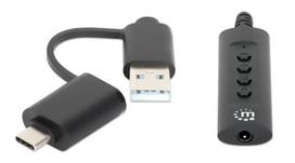 isorine usb garso - Manhattan garso plokštė Manhattan išorinė garso plokštė USB-C/A Audio Stereo 3.5mm TRRS 1m - 4 nuotrauka