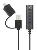 isorine usb garso - Manhattan garso plokštė Manhattan išorinė garso plokštė USB-C/A Audio Stereo 3.5mm TRRS 1m - 5 nuotrauka