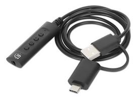 isorine usb garso - Manhattan garso plokštė Manhattan išorinė garso plokštė USB-C/A Audio Stereo 3.5mm TRRS 1m - 6 nuotrauka