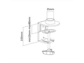 triple monitoriu laikiklis - M BASIC CLAMP FOR SINGLE/DUAL/TRIPLE/QUAD M BASIC ARM - 3 nuotrauka